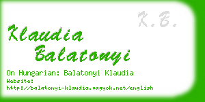 klaudia balatonyi business card